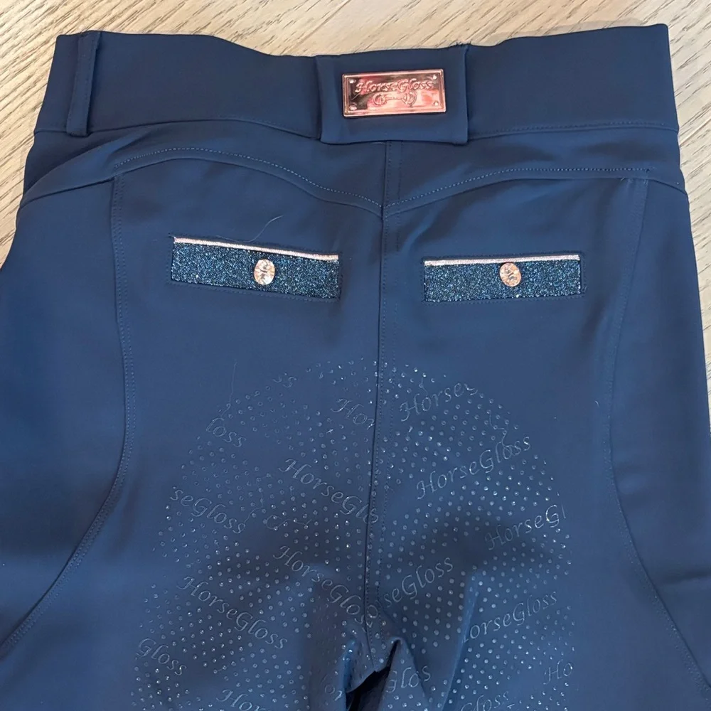 Navy Performance Riding Leggings - Picture 7 of 8